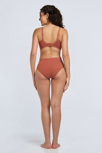 Amante Non Padded Non Wired Cotton Super Support Bra - Burnet Brick — thumbnail 6
